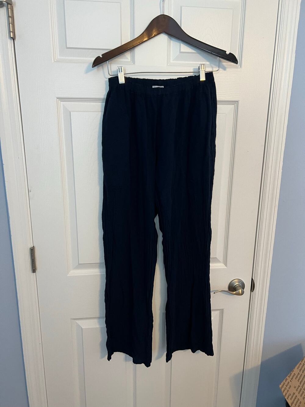 OhmyGauze S/M Blue Navy Pull On Cotton Pants - Great Condition